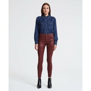 AG Adriano Goldschmied Farrah Skinny Ankle High Rise Coated Jeans Pants Size 30